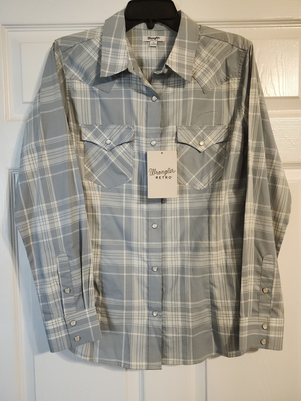 Wrangler Retro Women's Light Blue Plaid Shirt